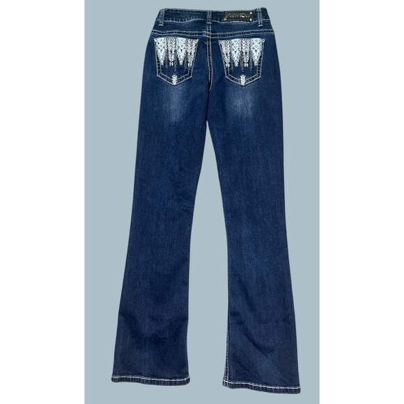 Cedar Rose Jeans Women’s Size 23/31 Bootcut Embellished Thick Stitch Western - Picture 4 of 5